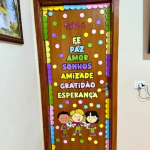 Decoração de porta tema Natal
