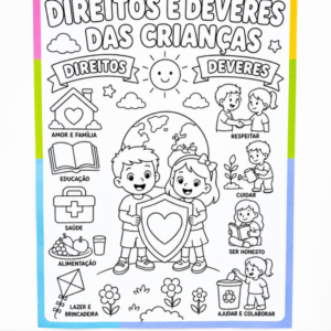 Cartaz Colaborativo para Colorir – Direitos e Deveres das Crianças