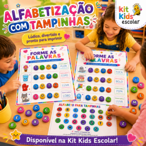 Alfabeto com tampinhas